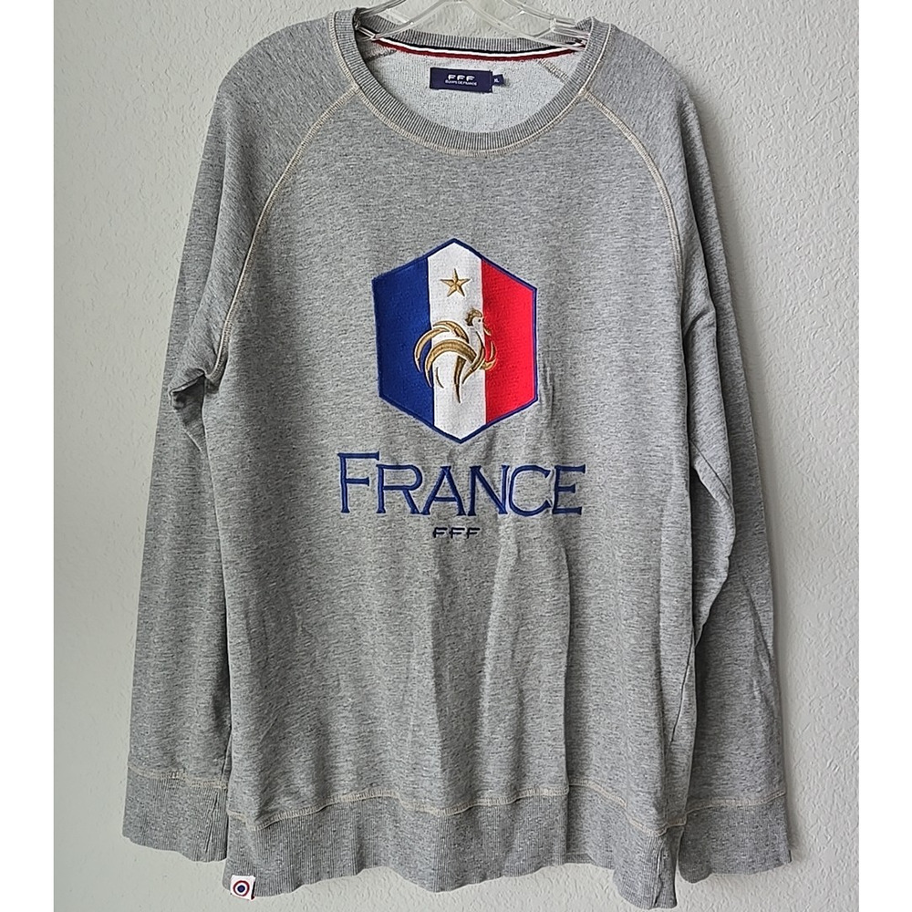 Men’s Equipe‎ de France FFF Sweatshirt Men's XL Soccer Embroidered Patch RARE